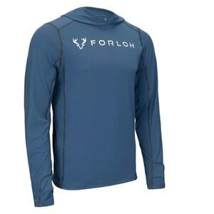 Forloh Men's SolAir Hooded Long Sleeve Blue Hunting Baselayer Shirt Sz L